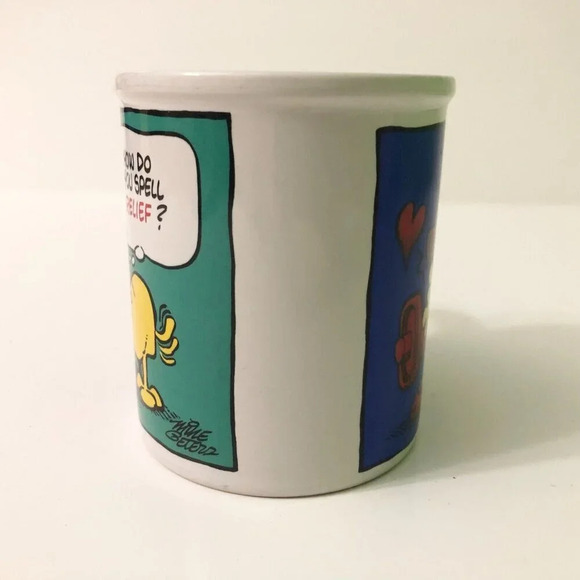 Vintage 1988 Grimmy Coffee Mug How Do You Spell Relief Cup Enesco Korea - Picture 3 of 11